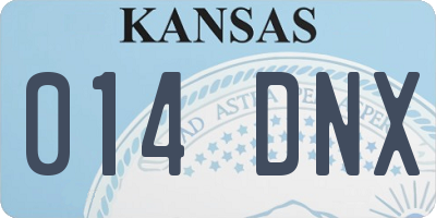 KS license plate 014DNX