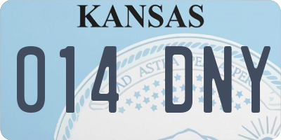 KS license plate 014DNY
