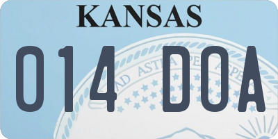 KS license plate 014DOA