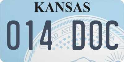 KS license plate 014DOC