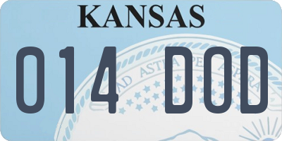 KS license plate 014DOD