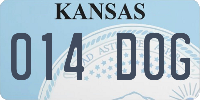 KS license plate 014DOG