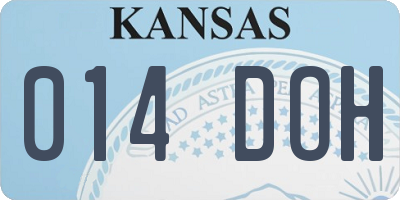 KS license plate 014DOH