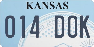 KS license plate 014DOK