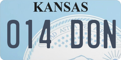 KS license plate 014DON
