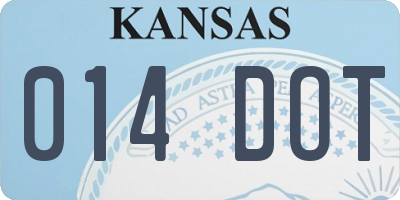 KS license plate 014DOT