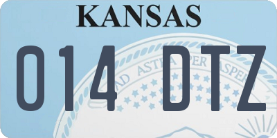KS license plate 014DTZ