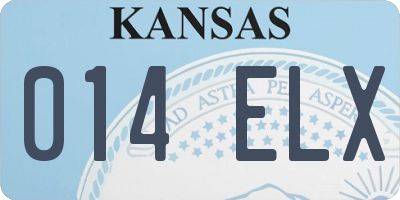 KS license plate 014ELX
