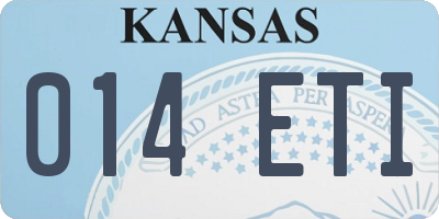 KS license plate 014ETI