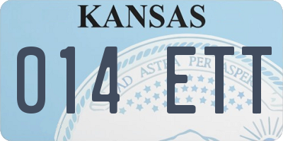 KS license plate 014ETT