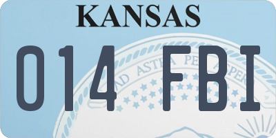 KS license plate 014FBI