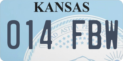 KS license plate 014FBW