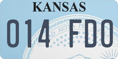 KS license plate 014FDO