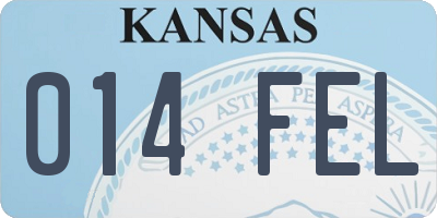 KS license plate 014FEL
