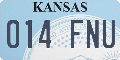 KS license plate 014FNU