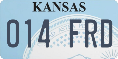 KS license plate 014FRD