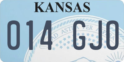 KS license plate 014GJO