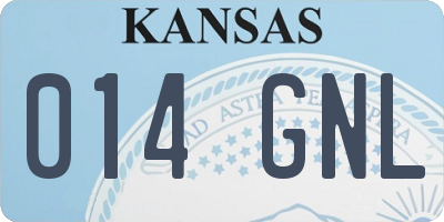 KS license plate 014GNL