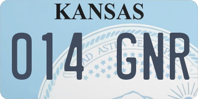KS license plate 014GNR