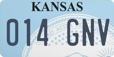 KS license plate 014GNV