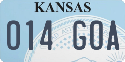 KS license plate 014GOA