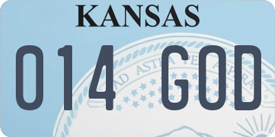 KS license plate 014GOD