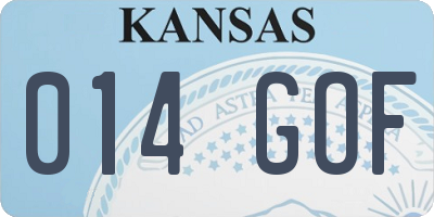 KS license plate 014GOF
