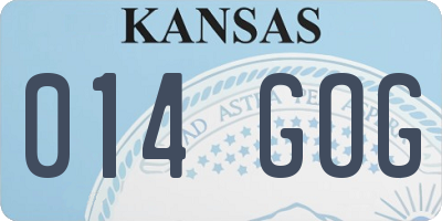 KS license plate 014GOG