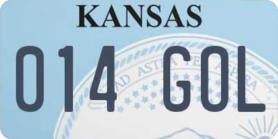 KS license plate 014GOL