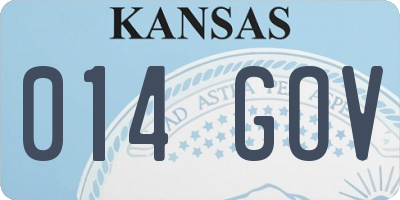 KS license plate 014GOV
