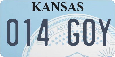 KS license plate 014GOY