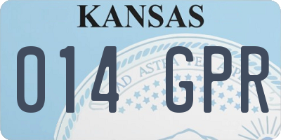 KS license plate 014GPR