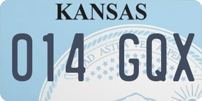 KS license plate 014GQX