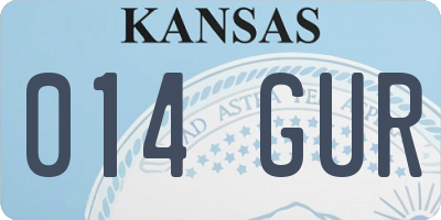 KS license plate 014GUR