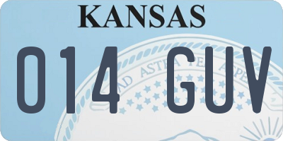 KS license plate 014GUV