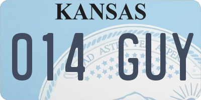 KS license plate 014GUY