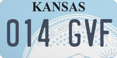 KS license plate 014GVF