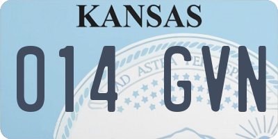 KS license plate 014GVN