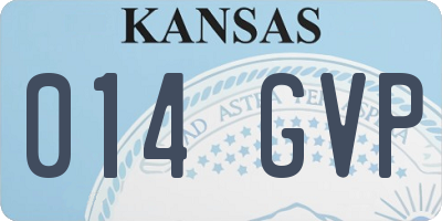 KS license plate 014GVP