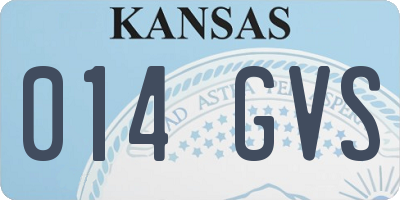 KS license plate 014GVS