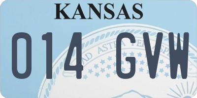 KS license plate 014GVW