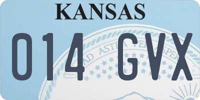 KS license plate 014GVX