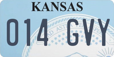 KS license plate 014GVY