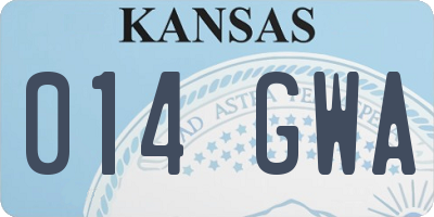 KS license plate 014GWA