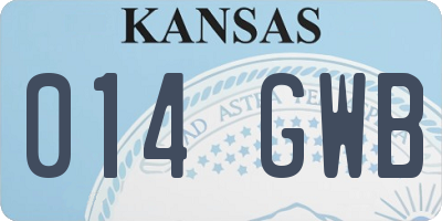 KS license plate 014GWB