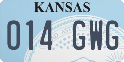 KS license plate 014GWG