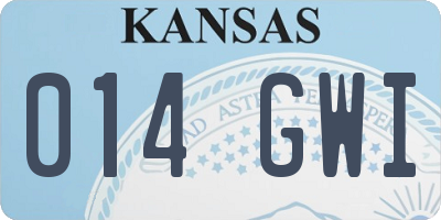 KS license plate 014GWI