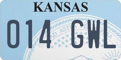 KS license plate 014GWL