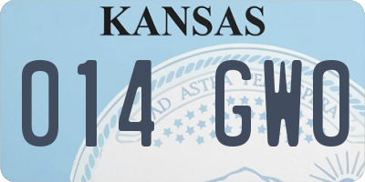 KS license plate 014GWO