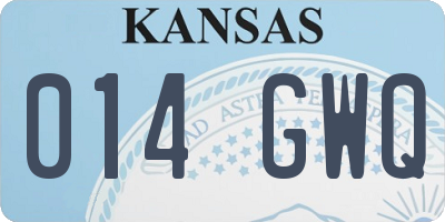 KS license plate 014GWQ